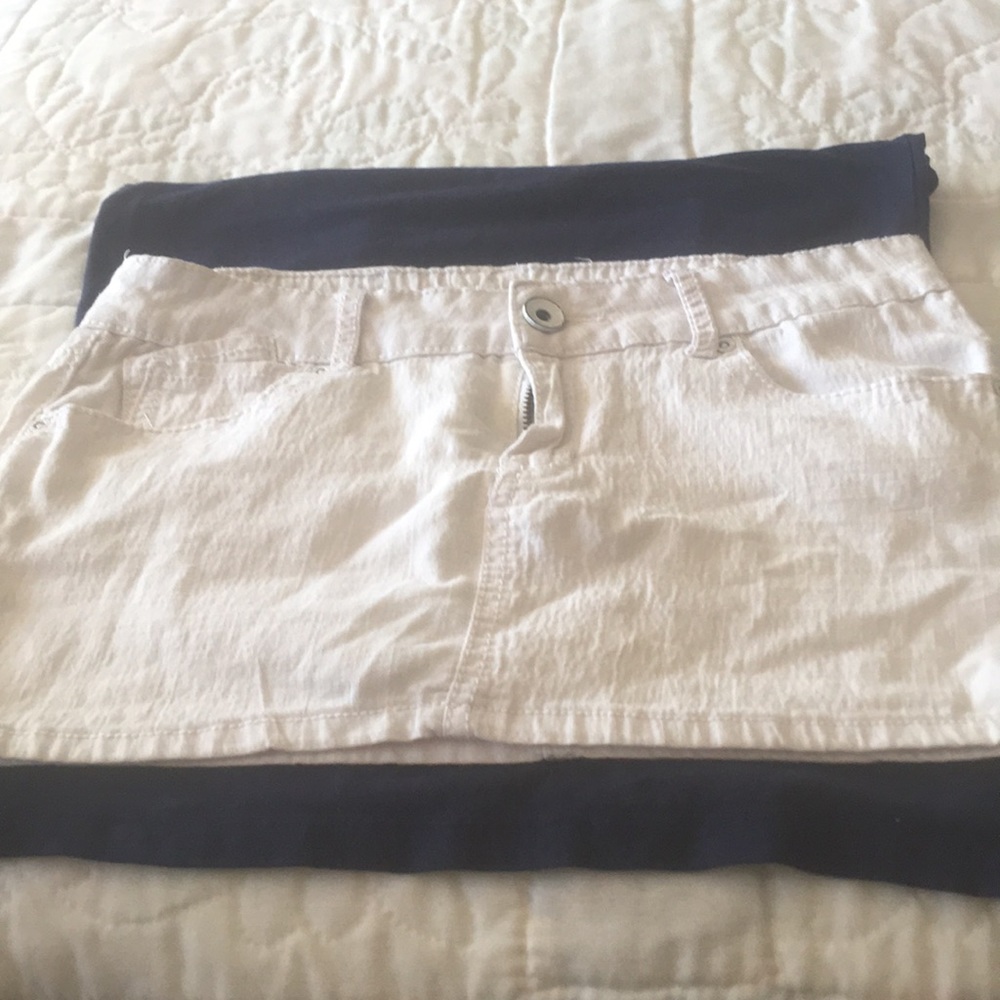 White mini skirt